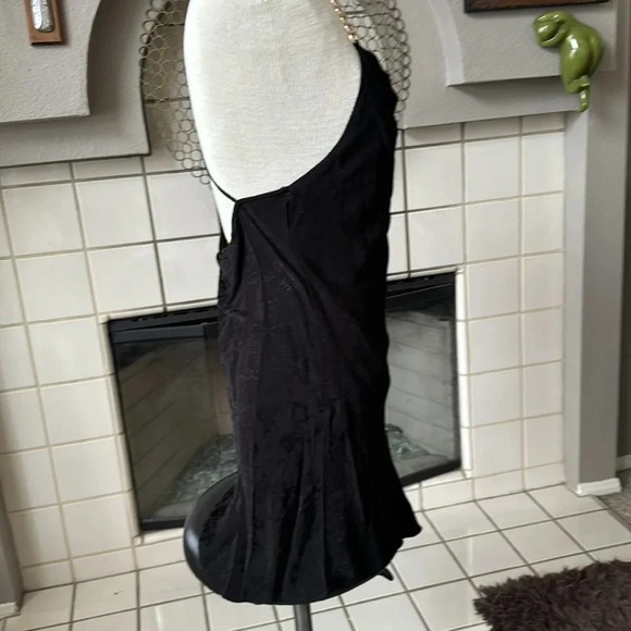 Zara black jacquard slip dress with chain strap Material: satin xs - Picture 2 of 6